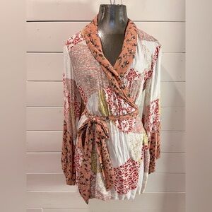 FLOREAT (Anthropologie) – Patchwork Wrap Tunic with Sash – Size M